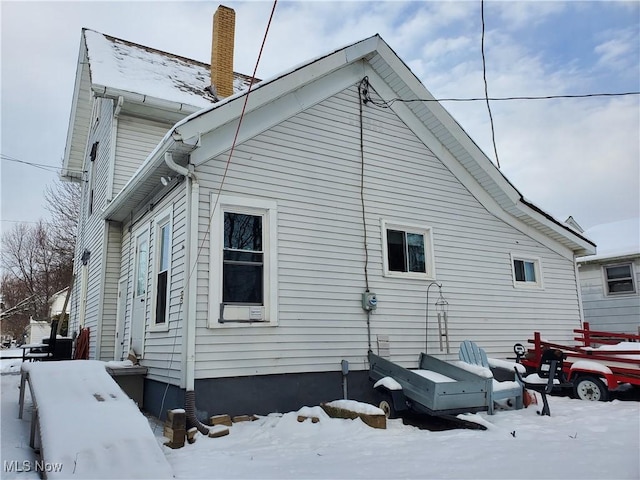 view of snow covered exterior