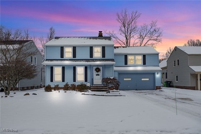 view of front property featuring a garage