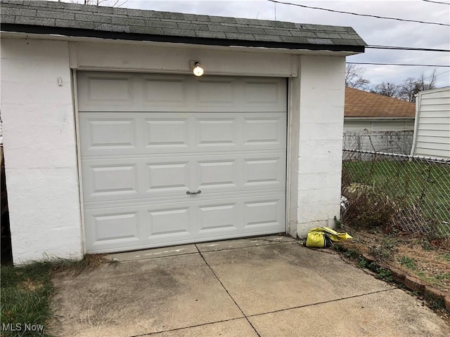 view of garage