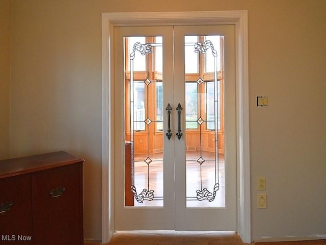 doorway featuring french doors