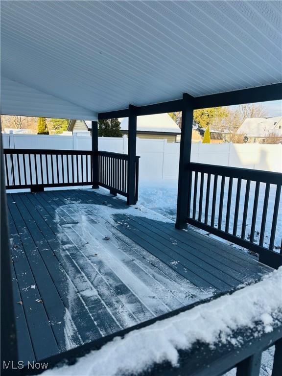 view of dock featuring a wooden deck