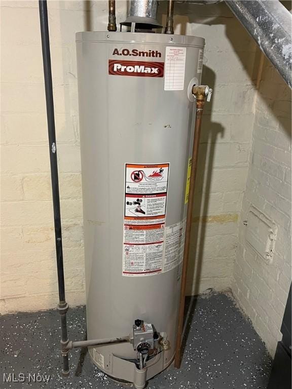 utilities featuring gas water heater