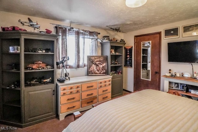 bedroom featuring a textured ceiling