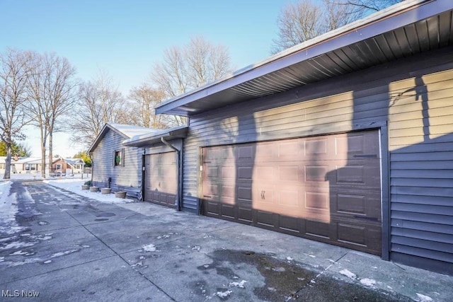 view of home's exterior with a garage