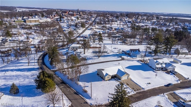 view of snowy aerial view