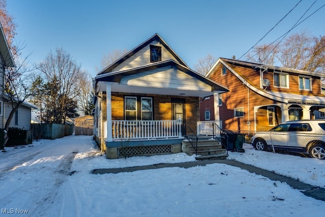 view of front of house featuring covered porch