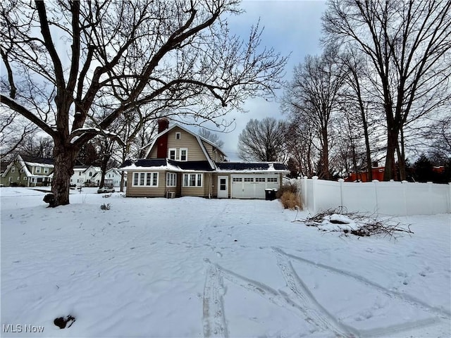 exterior space featuring a garage