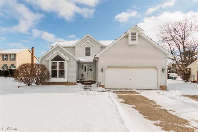 view of front of property featuring a garage