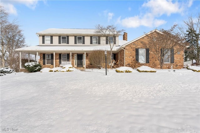 view of front of property with covered porch