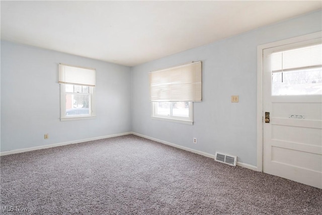 spare room with carpet and plenty of natural light