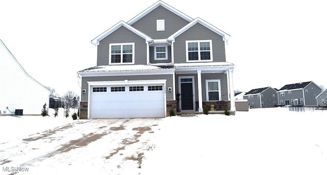 view of front of house with a garage