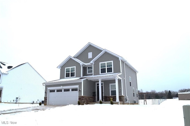 view of front facade with a garage