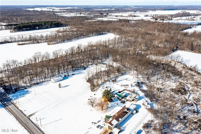 view of snowy aerial view