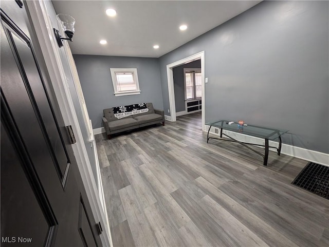 interior space with light wood-type flooring