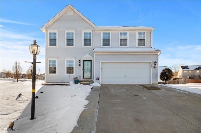 view of front facade with a garage