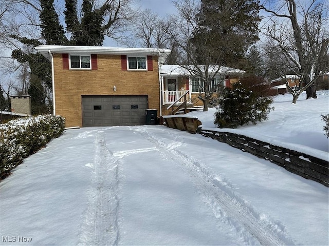 view of front of house with a garage