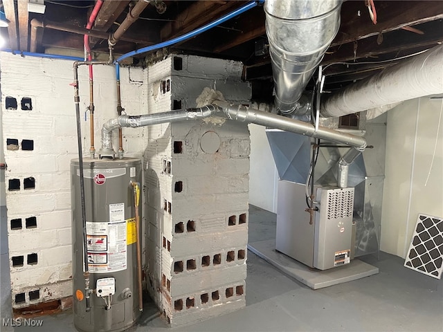 utilities with heating unit and water heater