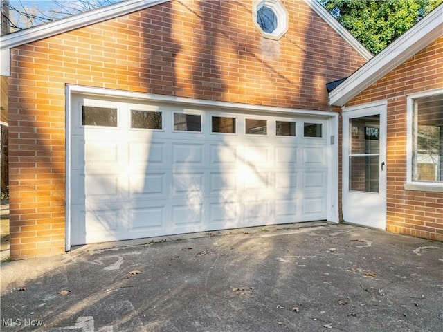 view of garage