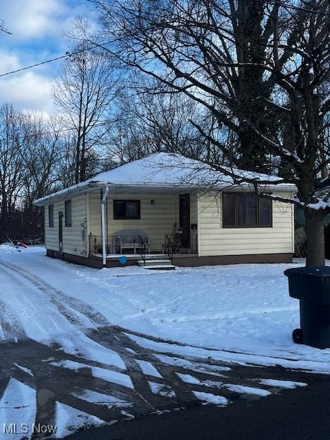 view of front of home with a porch