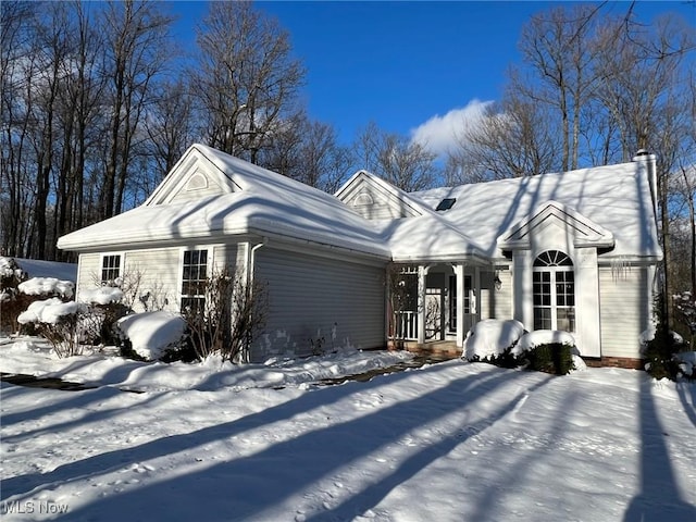 view of single story home