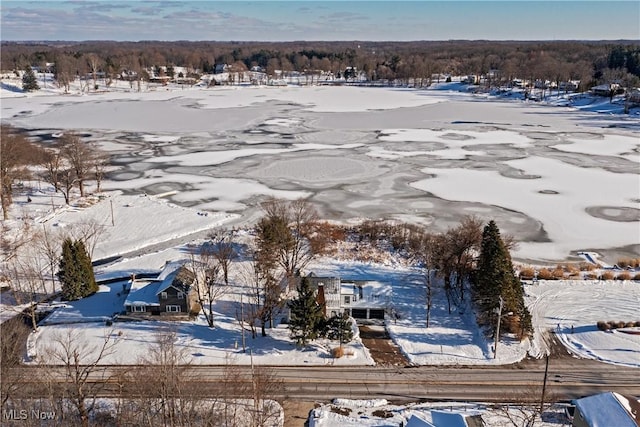 view of snowy aerial view