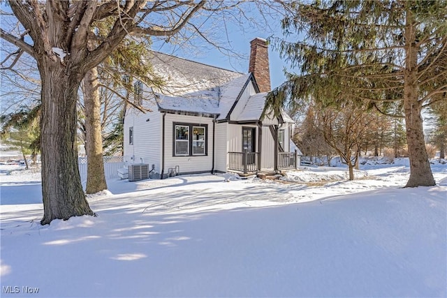 view of front of house with central AC unit