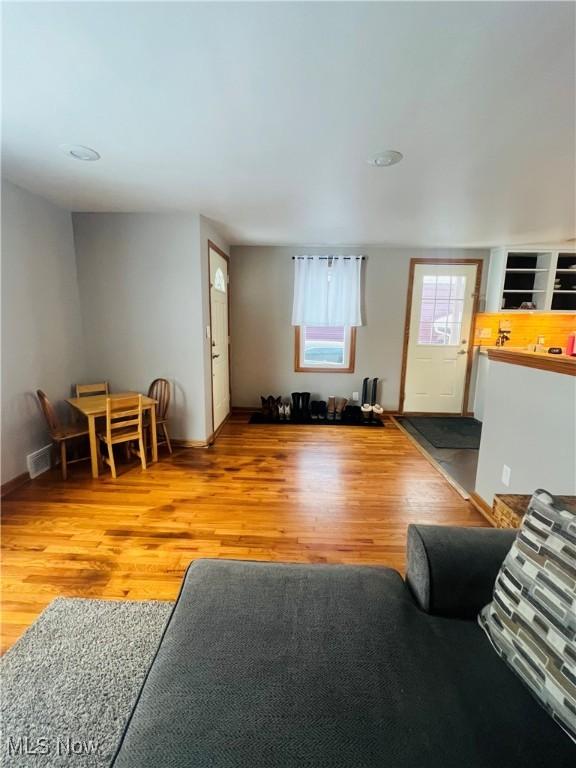 living room featuring wood-type flooring