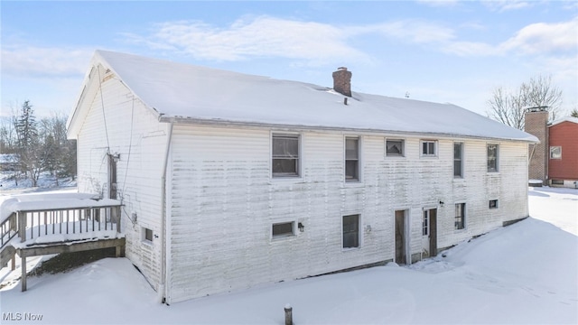 view of snowy exterior