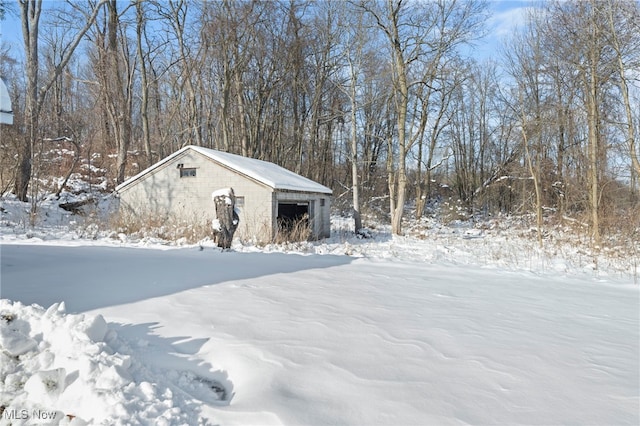 view of snow covered structure