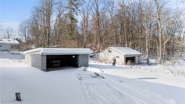 exterior space featuring a garage