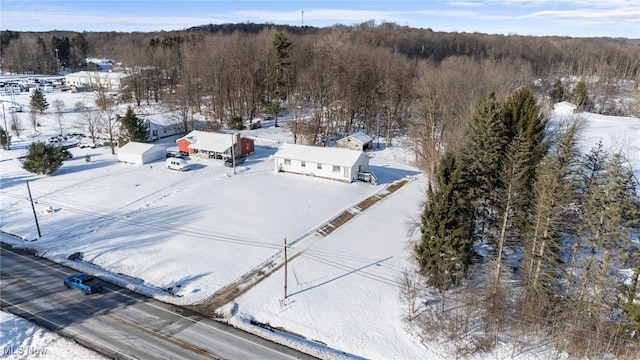 view of snowy aerial view