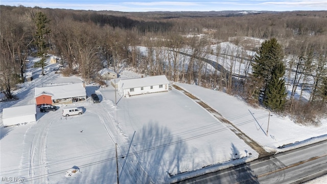 view of snowy aerial view