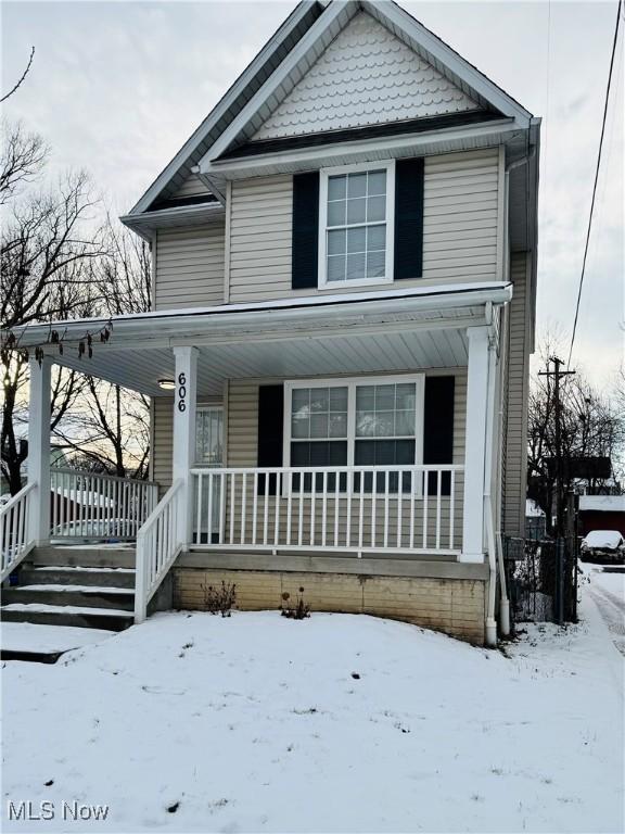 view of front of home with a porch