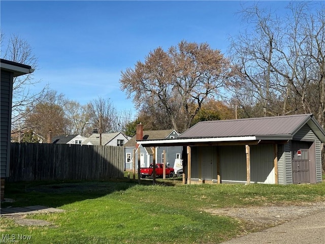 exterior space featuring a yard