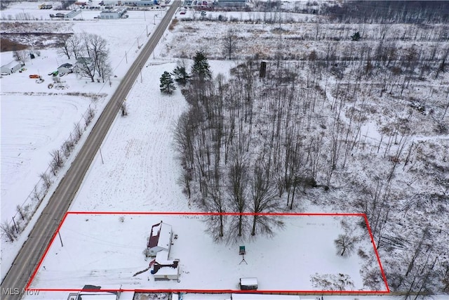 view of snowy aerial view