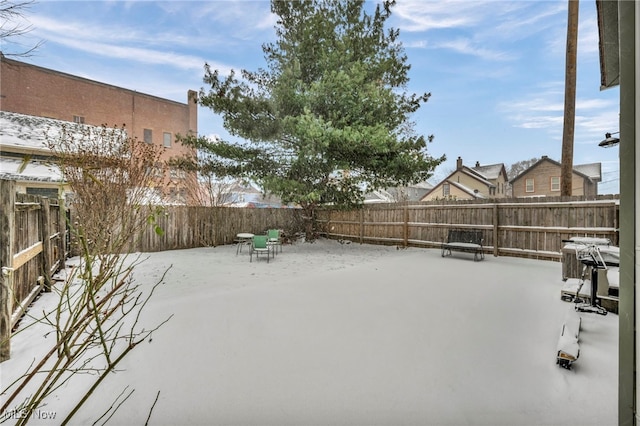 view of snowy yard