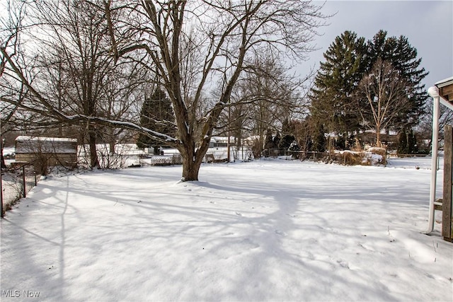 view of snowy yard