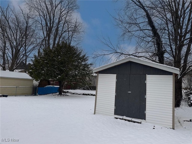 view of snow covered structure