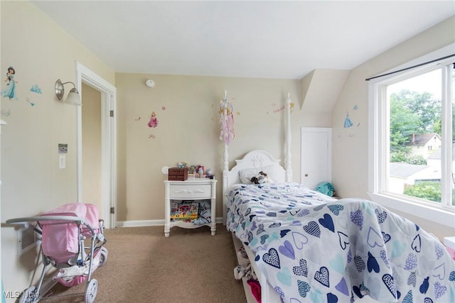 bedroom featuring carpet