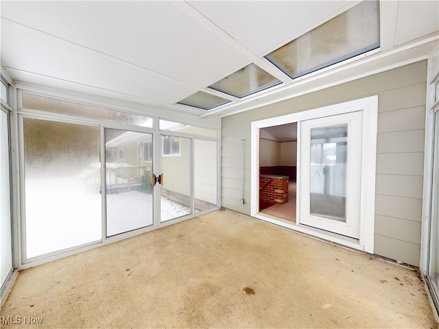 view of unfurnished sunroom