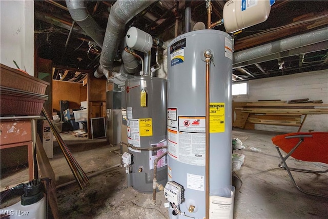 utility room with water heater