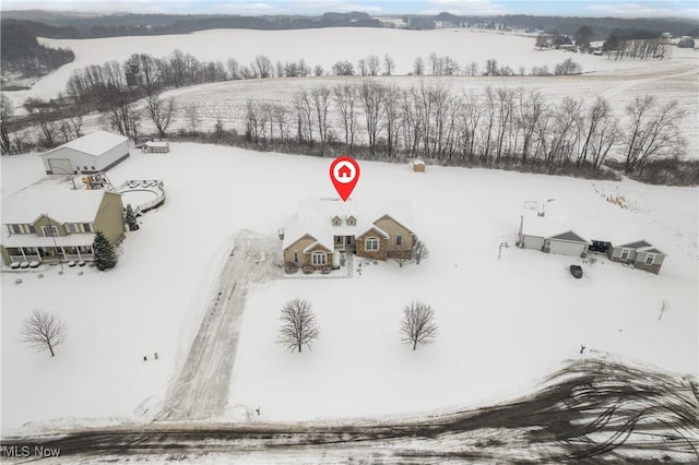 view of snowy aerial view