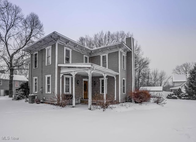 view of front of property with central AC unit