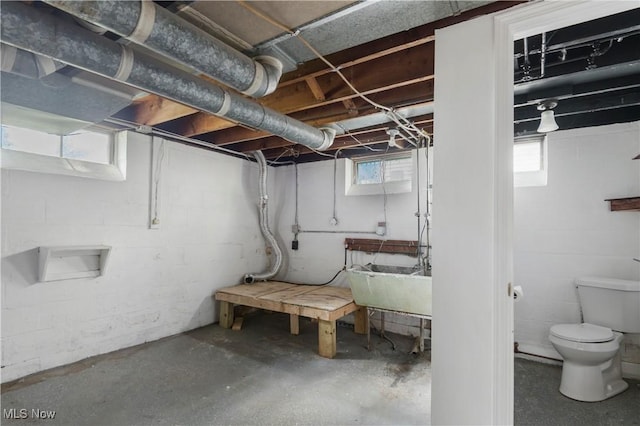 basement with sink