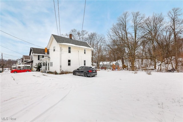 view of snowy exterior