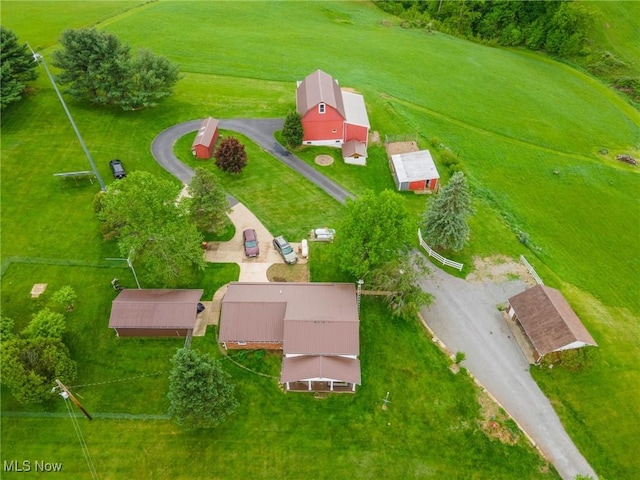 bird's eye view featuring a rural view