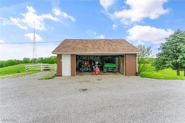 view of garage