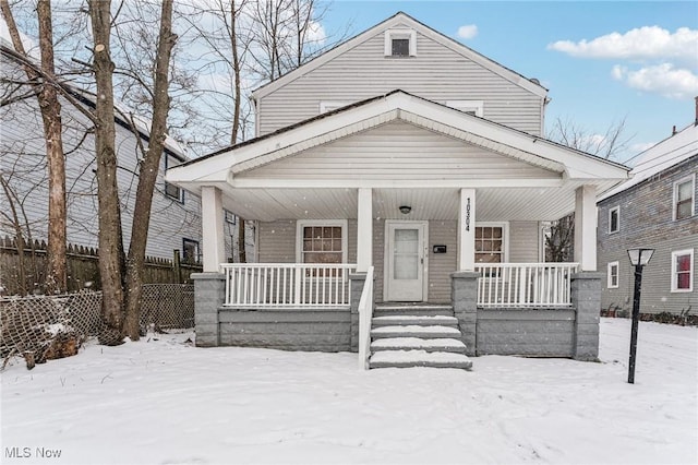 view of front of house with covered porch