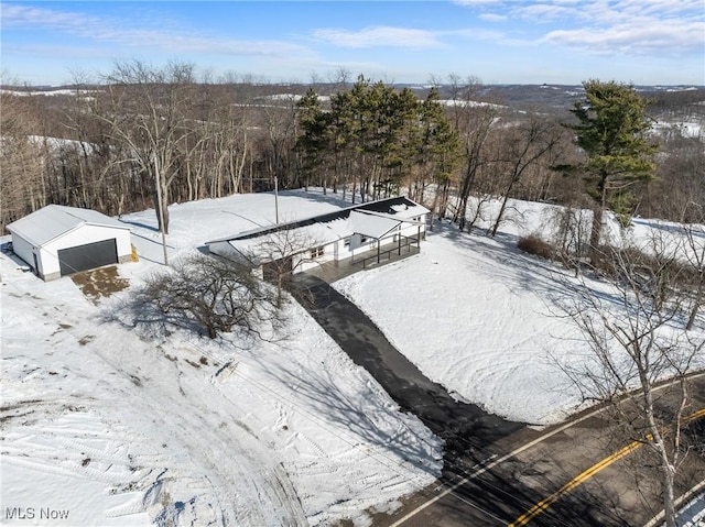 view of snowy aerial view