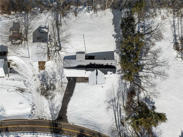 view of snowy aerial view